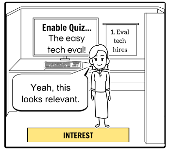 Enable quiz to evaluate tech hires