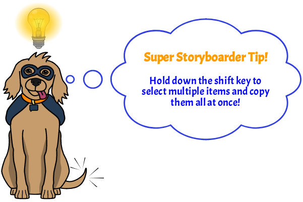 super storyboarder tip selecting multiple items