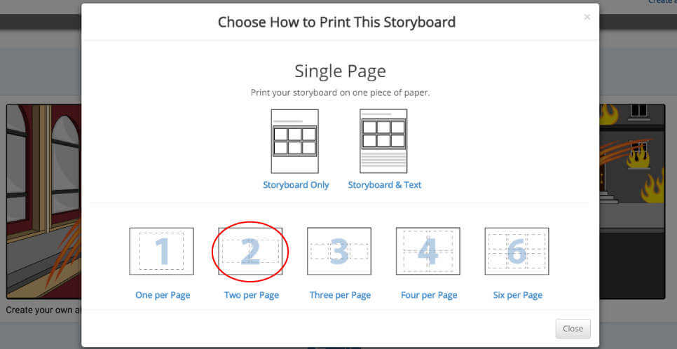 Storyboard That पर कैसे प्रिंट करें?