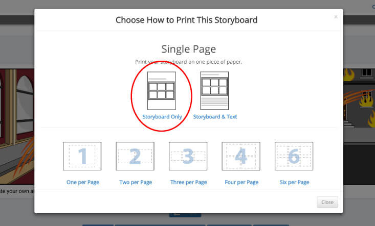 כיצד להדפיס על Storyboard That