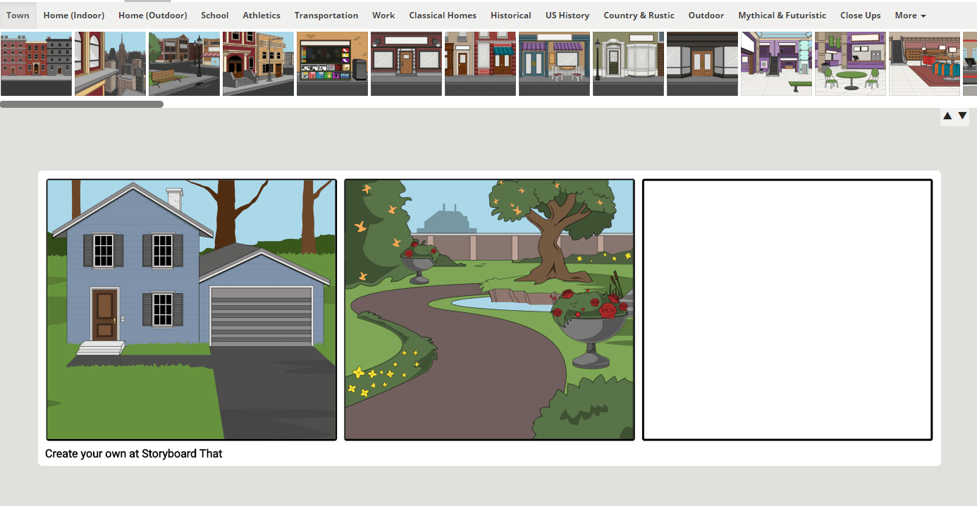 Scener du kan använda när du skapar storyboards