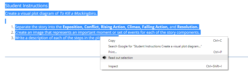 Utilizarea Cititorului de Selecție pe Storyboard That