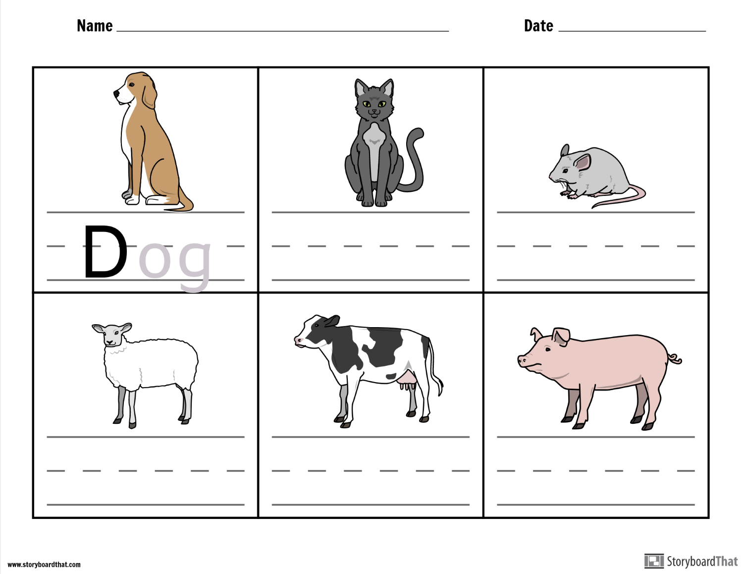 Handwriting Example Worksheet