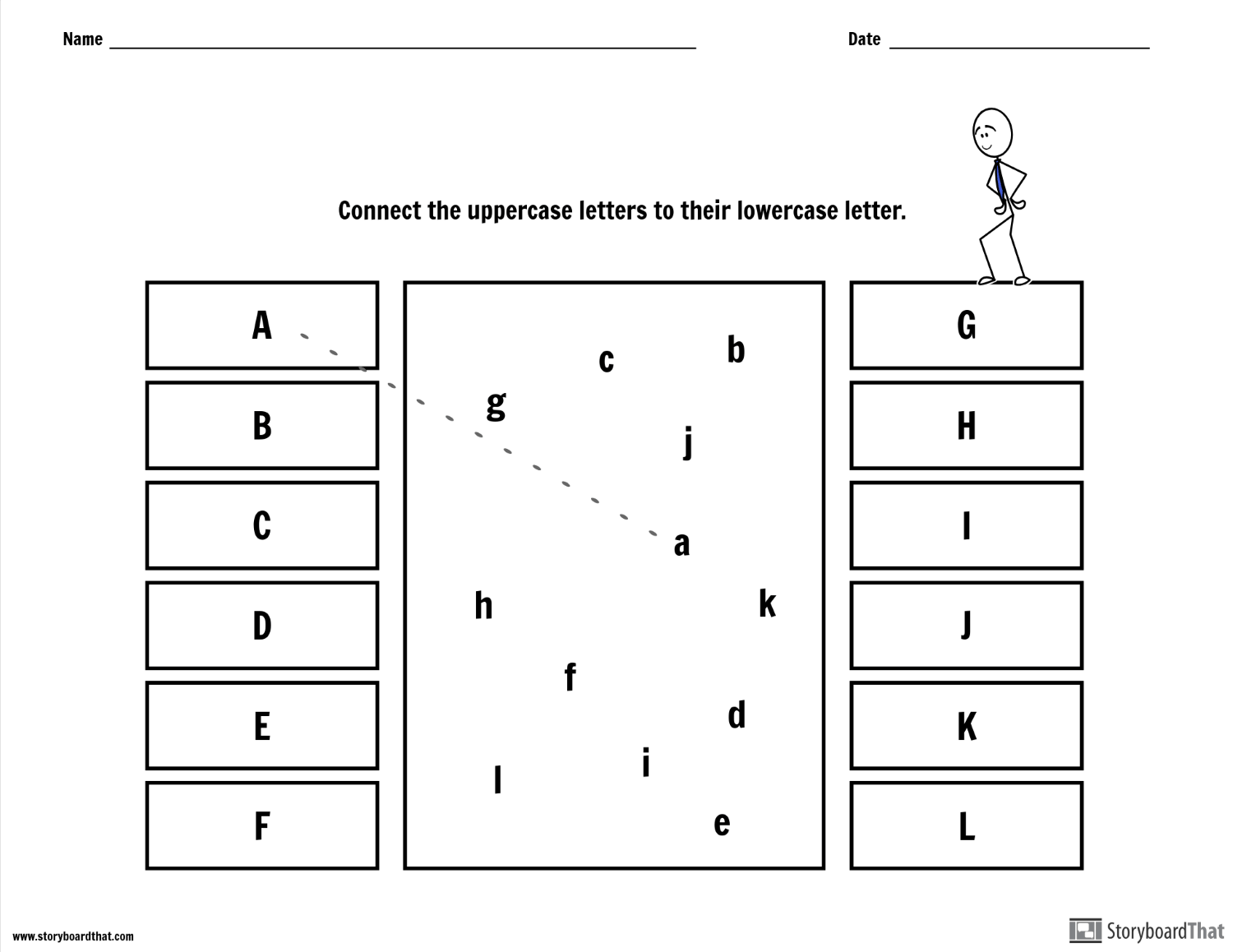 Letter Match Worksheet Example