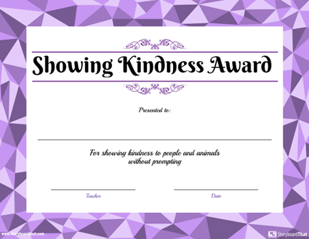 Award for Showing Kindness