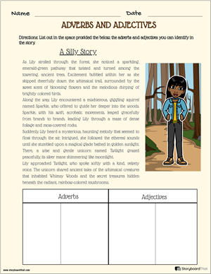 adjectives and adverbs worksheet