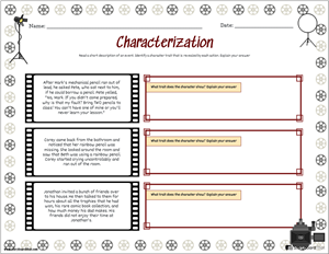 Characterization Worksheets