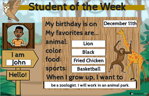 student of the week poster