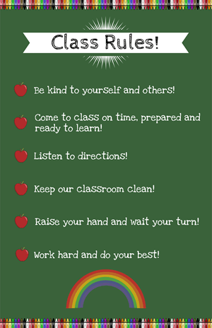 Classroom Rules Poster Templates