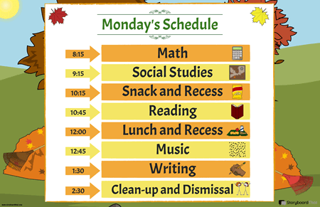 Carteles de Horarios de Clases | Horarios del Aula