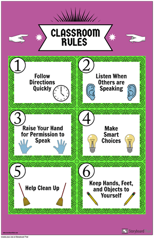 Classroom Rules Poster Example