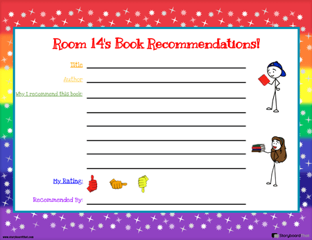 Book Recommendation Worksheet Templates