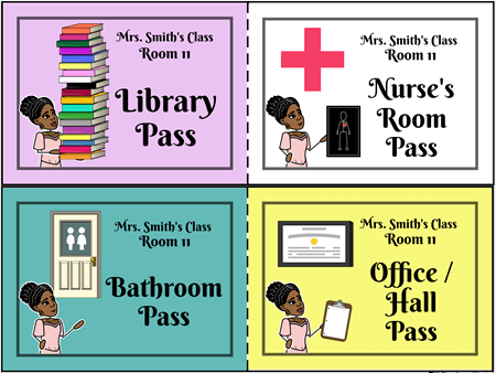 תבניות מותאמות אישית של Hall Pass | משאבים בכיתה