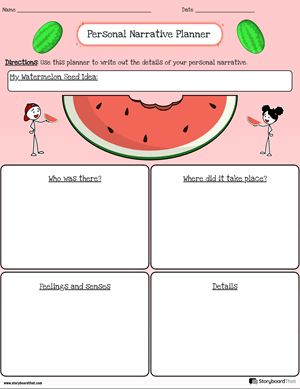 Personal Narrative Outline | Personal Narrative Worksheets