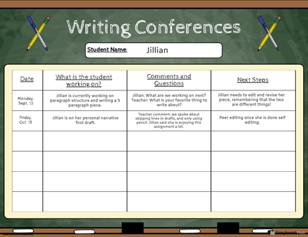 Student Teacher Conference Templates | Conference Worksheets