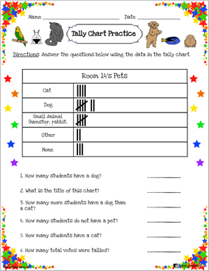 Tally Chart Completed Example