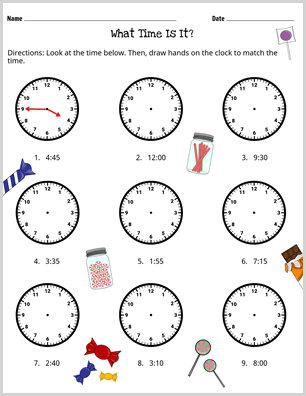Telling Time Worksheet Templates