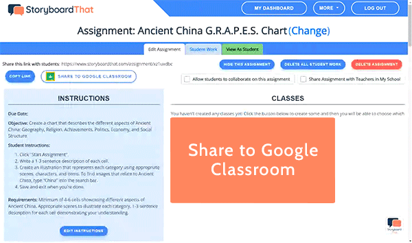 How to Share an Assignment to Google Classroom GIF