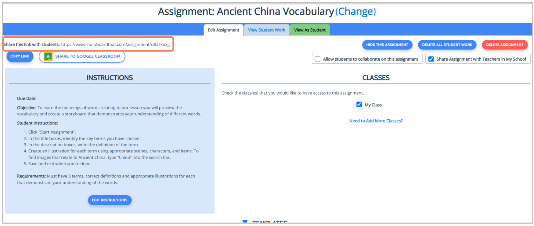 student share assignment