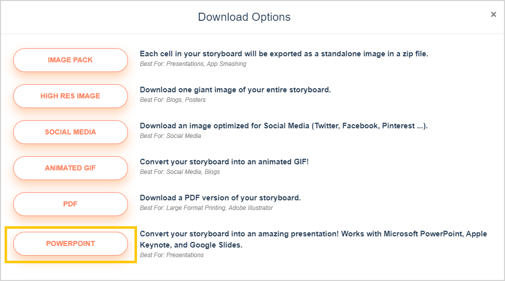 Download PowerPoint Option