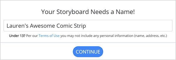 Gi et Navn til Storyboardet Ditt