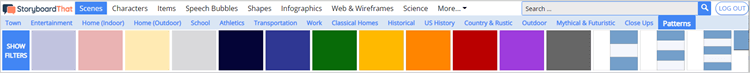 Patterns Category in the Storyboard Creator