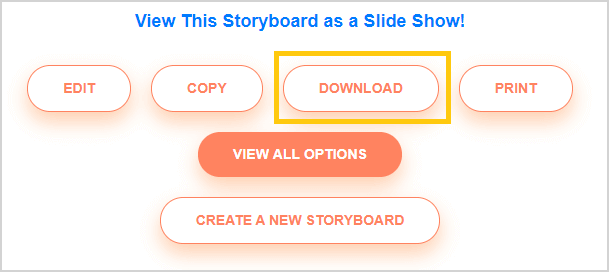 Download storyboard als een afbeelding