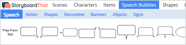 speech bubbles story writing