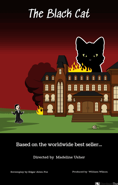 Die Schwarze Katze von Edgar Allan Poe - Erstellen Sie ein Filmplakat für Eine Poe-Geschichte