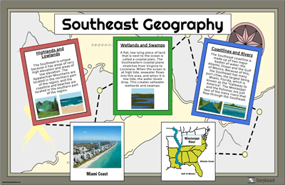 USA: s Regioner: Sydost Geografi
