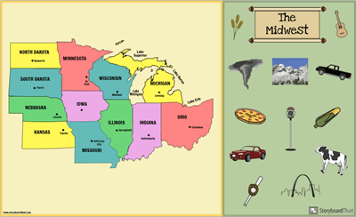 Štáty a Hlavné Mestá Stredozápadného Regiónu