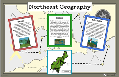 Mapa Geograficzna Północno-wschodnich Regionów USA