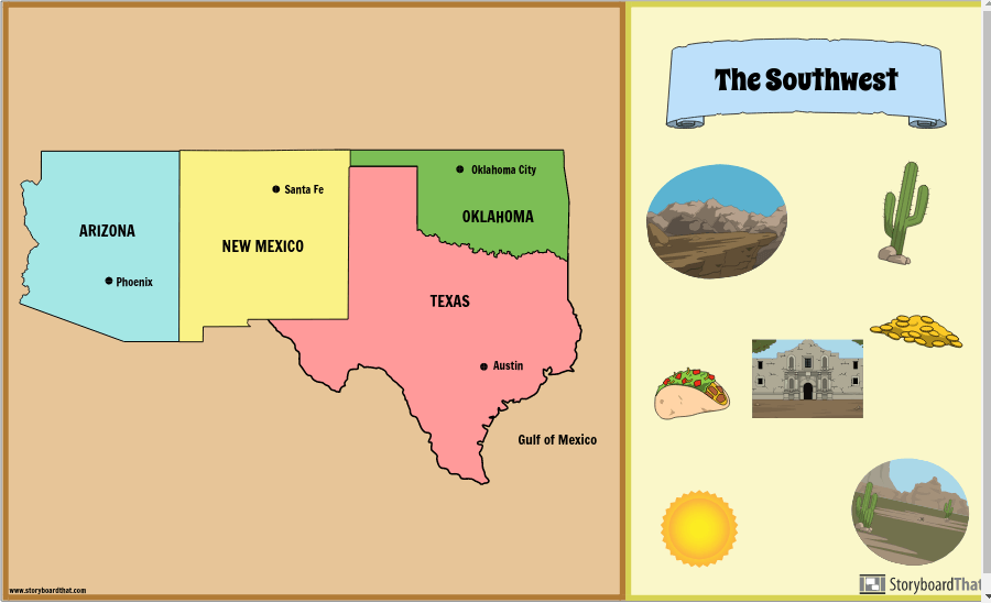 Mapa De Los Estados Del Sur Y Sus Capitales Para Imprimir