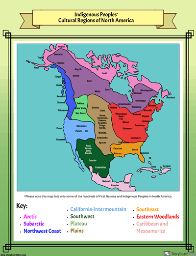 מפת אזורי התרבות של האומות הראשונות