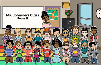 Class Portrait with Storyboard That Characters