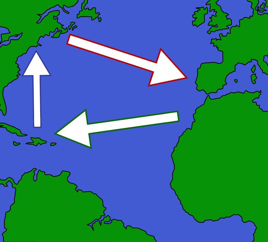 mapa de comercio triangular