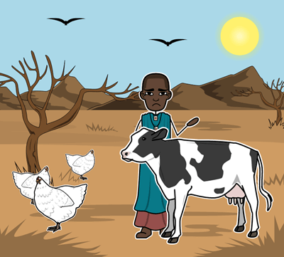 قارن وتباين في القصة المصورة "موسم الجفاف الطويل في كينيا"
