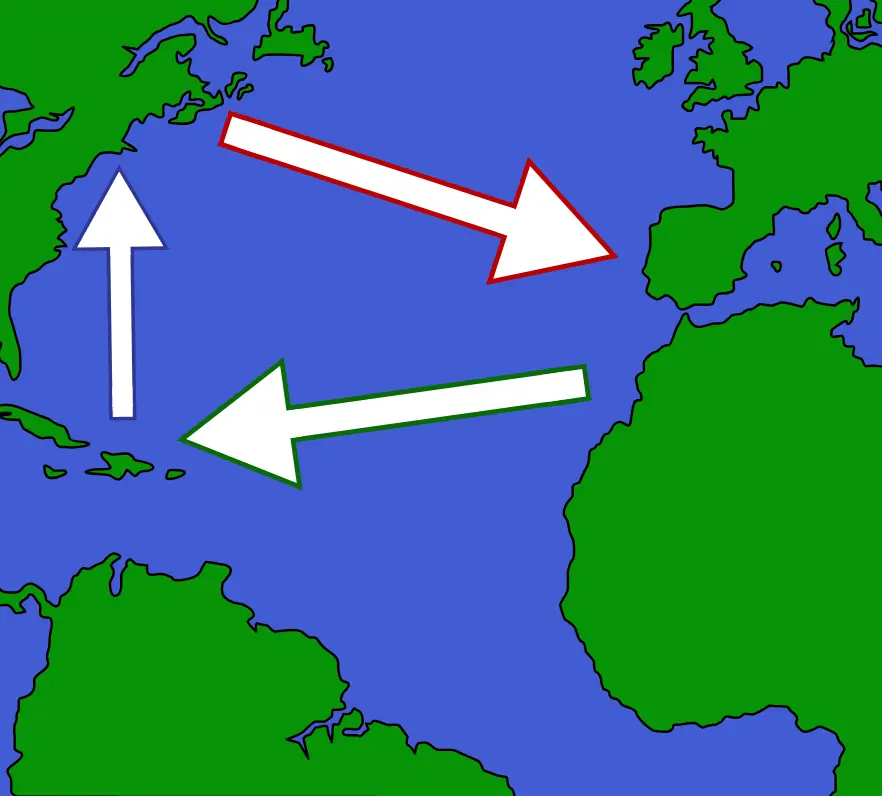 triangular trade blank map