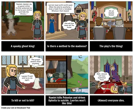 Hamlet in a Short Parody and Satire Storyboard