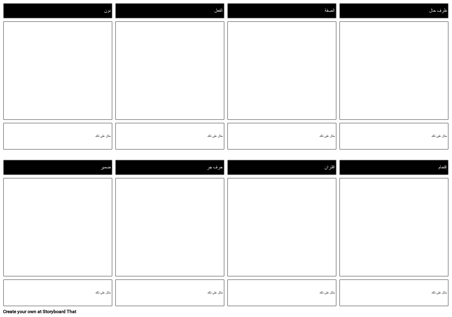 أجزاء من قالب القصة المصورة