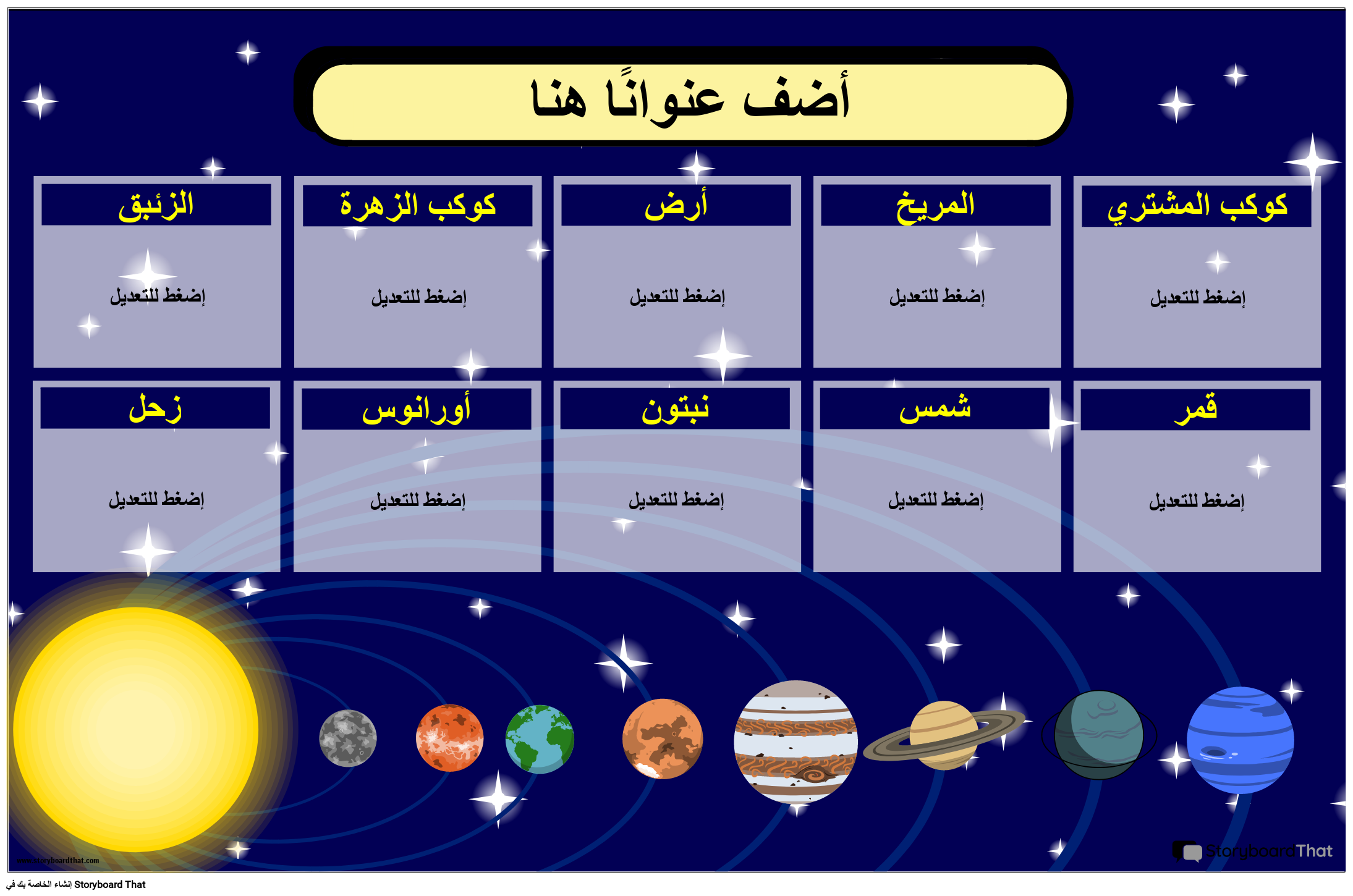 ملصق تعليمي للنظام الشمسي