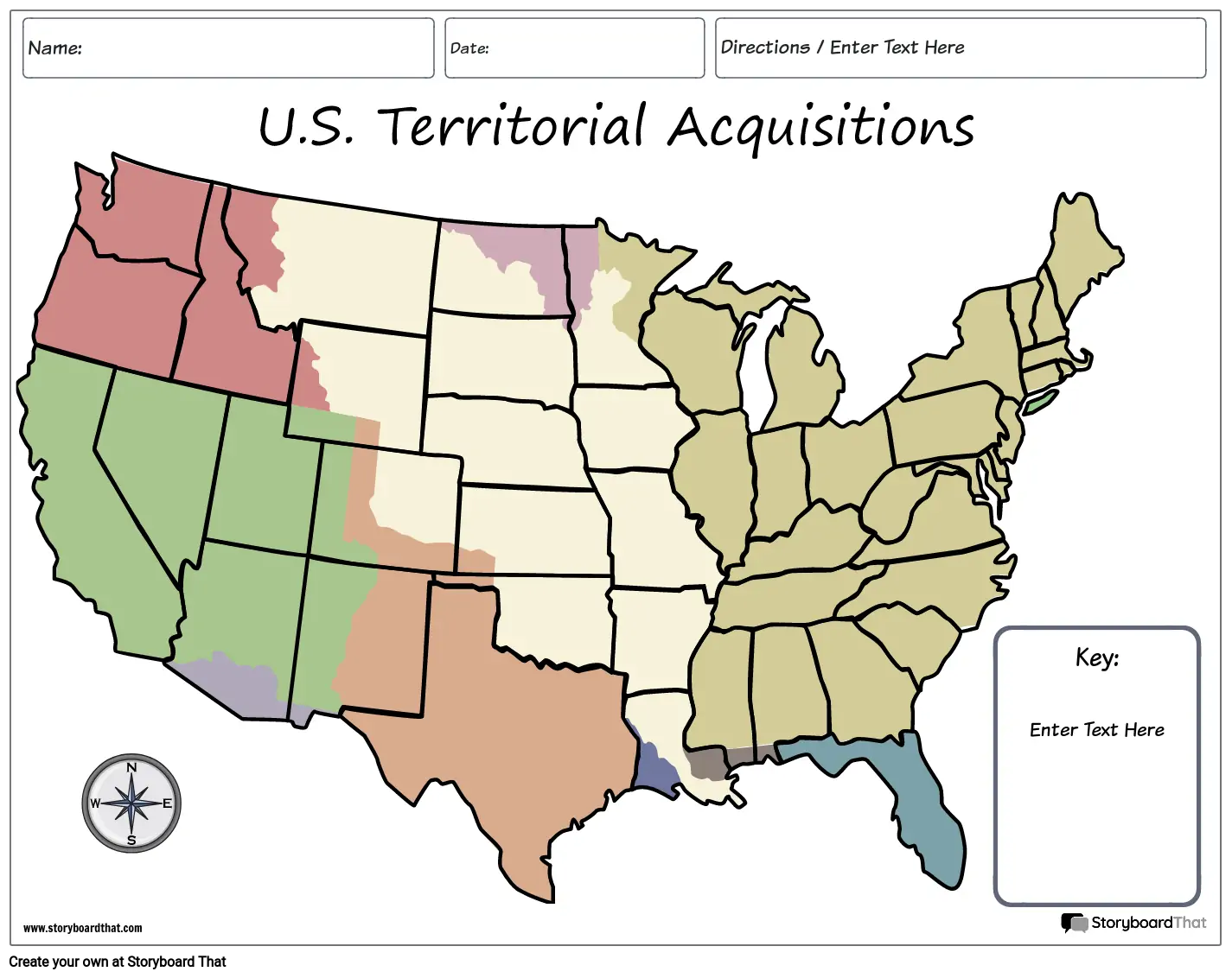 خريطة الأقاليم الأمريكية