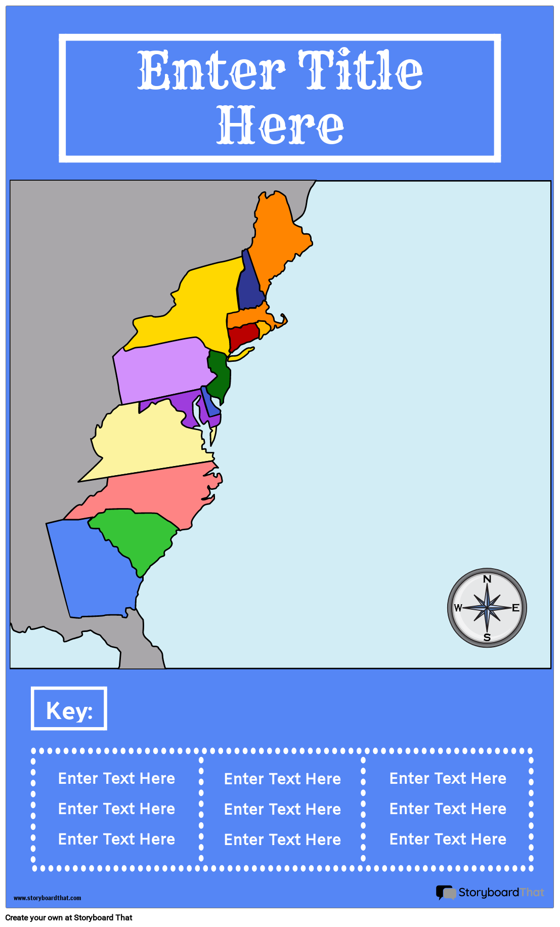 ملصق الخريطة 13 لون بورتريه - 13 مستعمرة