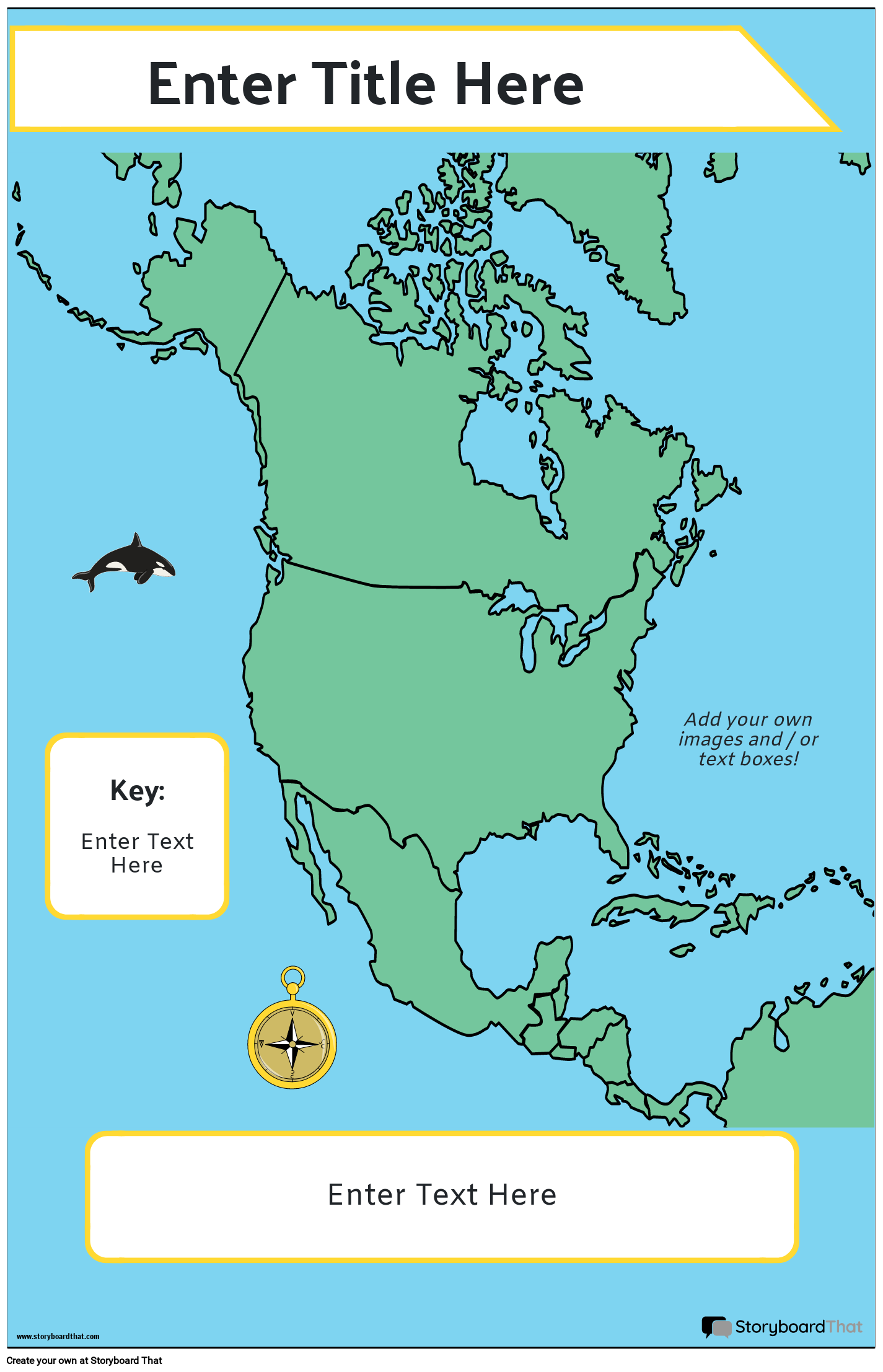 ملصق الخريطة 25 صورة ملونة لأمريكا الشمالية والوسطى