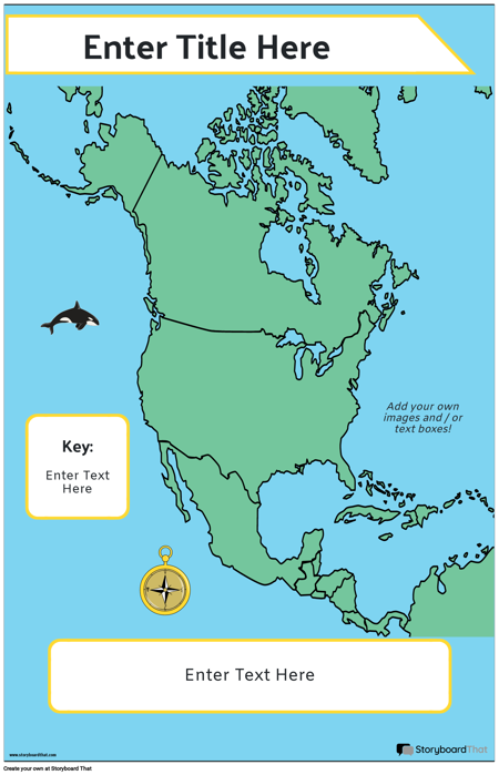 ملصق الخريطة 25 صورة ملونة لأمريكا الشمالية والوسطى