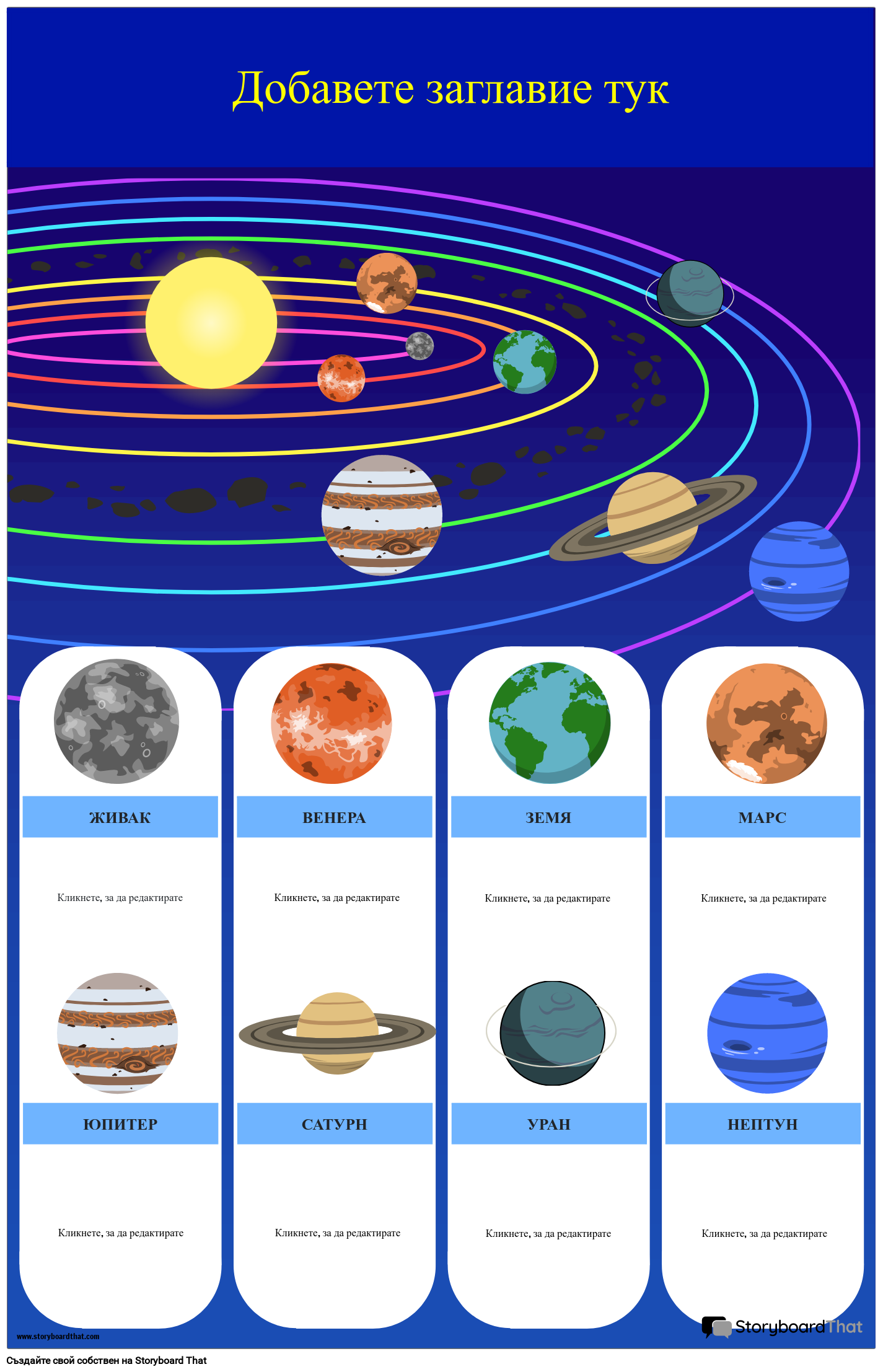 Плакат за Класната Стая на Слънчевата Система