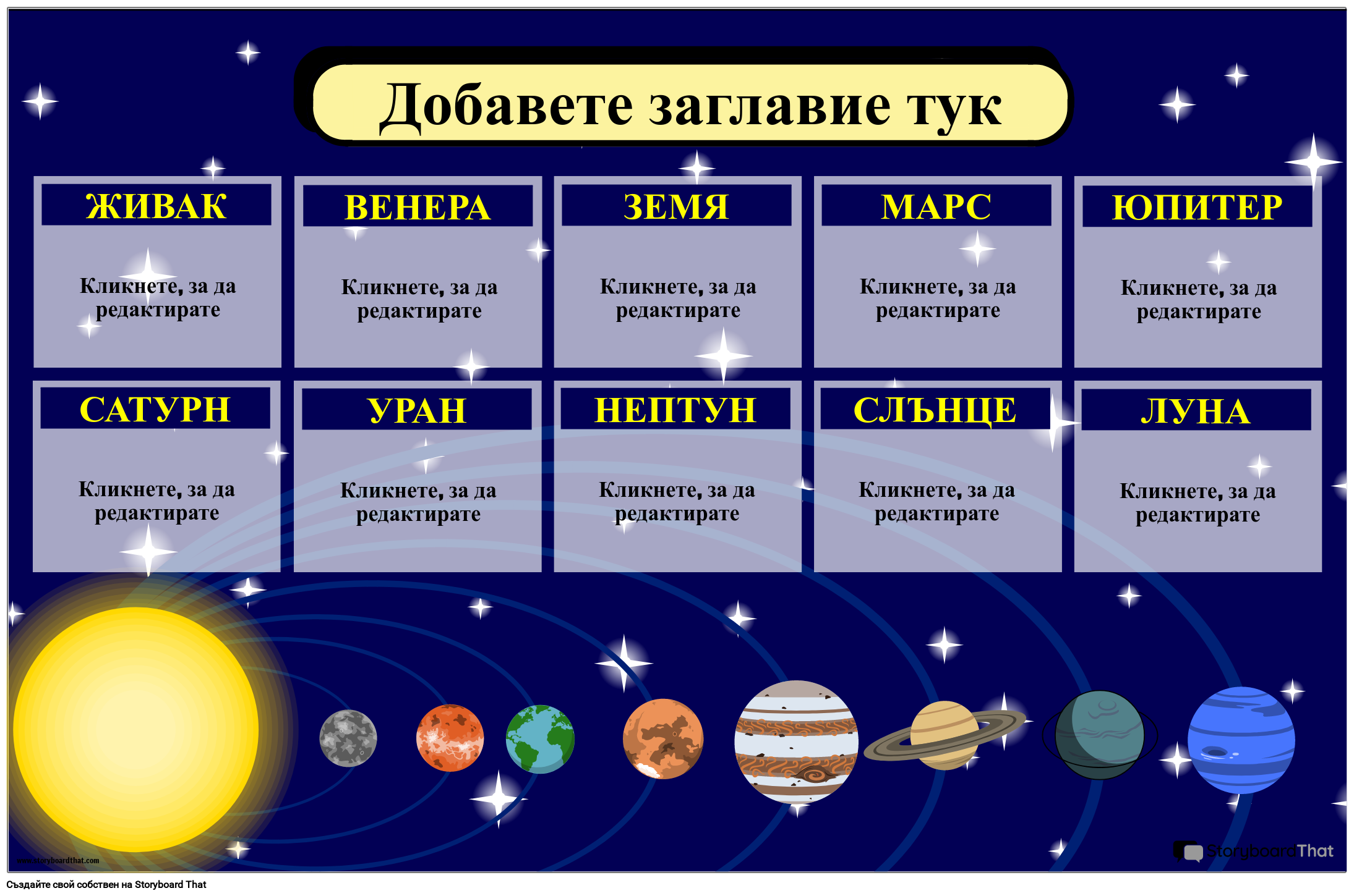 Образователен Плакат за Слънчевата Система