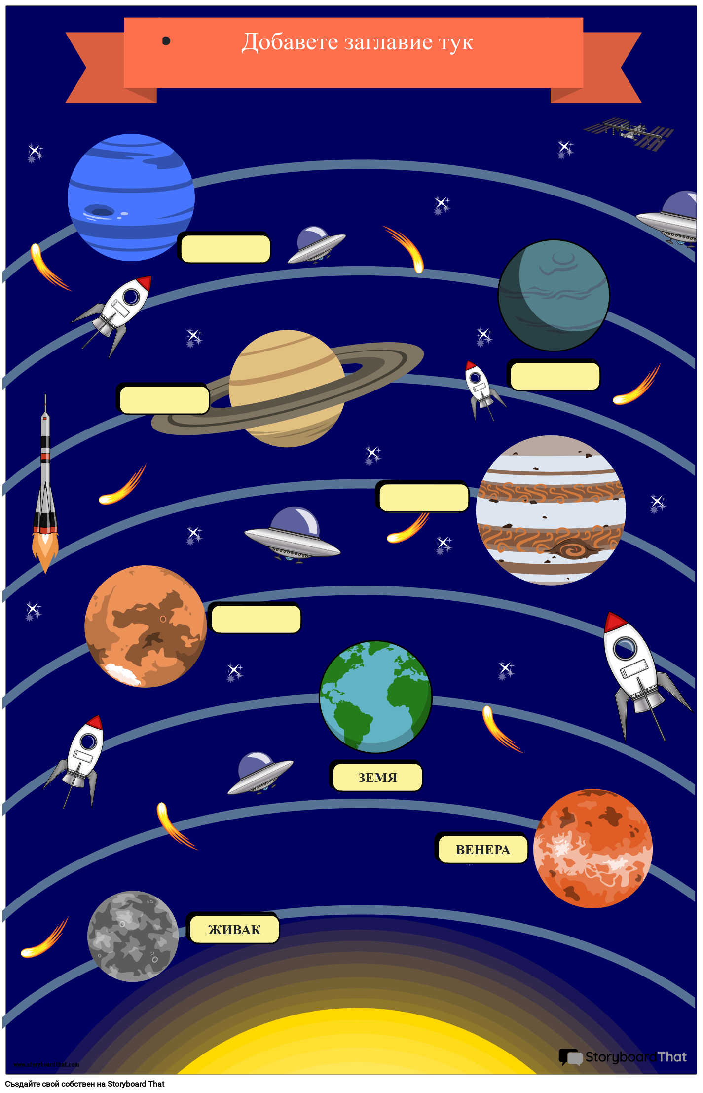 Детски Плакат на Слънчевата Система