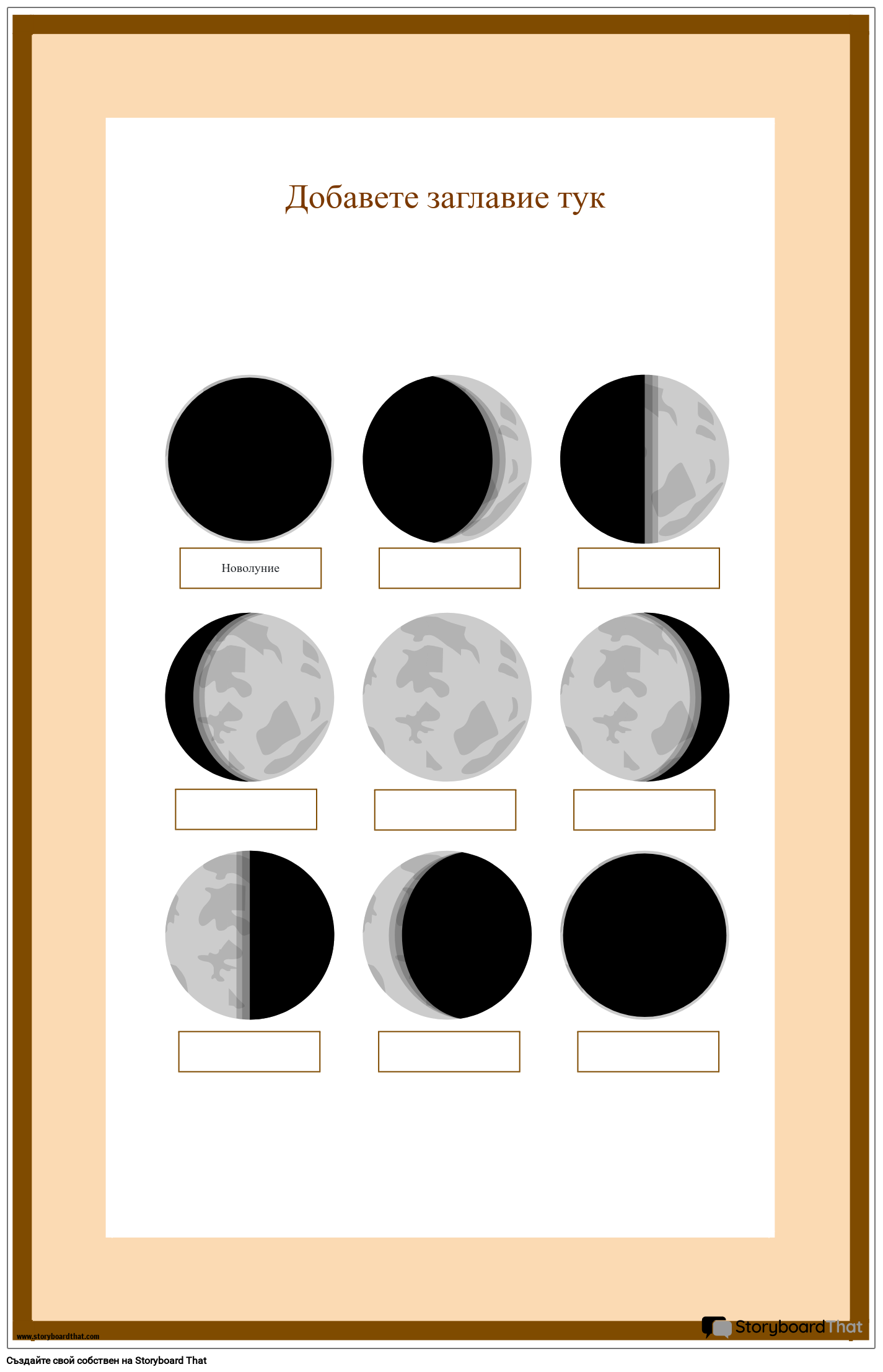 Фази на Луната Платнен Плакат