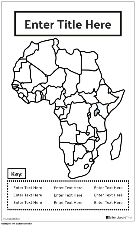 Карта Плакат 18 BW Портрет-Африка